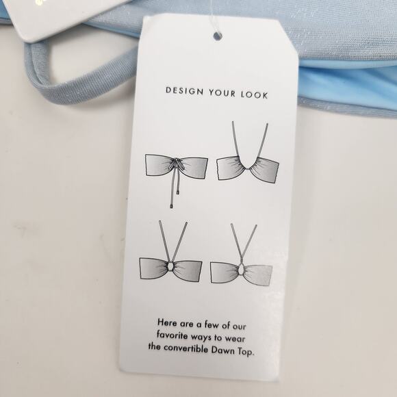 L*Space Shimmer Dawn Bikini Top in Sky Blue Convertible Size XS NWT - Picture 9 of 9